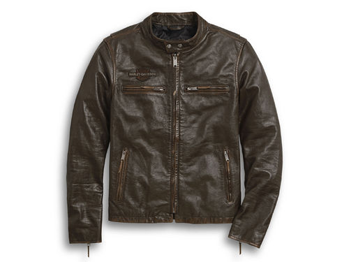Harley - Davidson - Men - Leather Jacket  "Distressed Print" - 97015-20VM